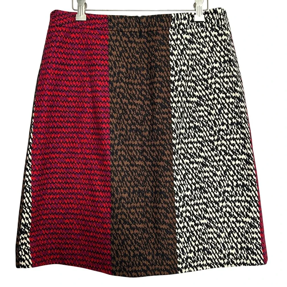Vintage‎ Carlisle Colorblock Houndstooth Knee Length Skirt Women Size 10